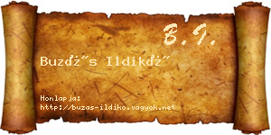 Buzás Ildikó névjegykártya